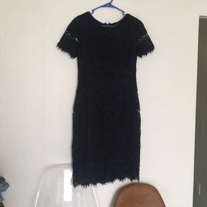 Preston & York Raw Edge Lace Panel Dress